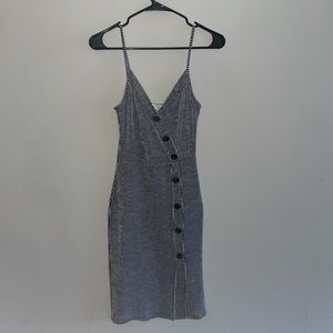 Black and white striped dress